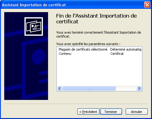 importation certificat