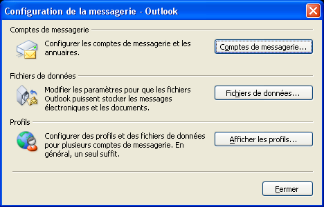 Configuration de la messagerie Outlook